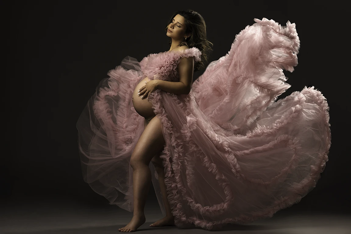 flying dress maternity portrait - studio 342 maternity Calgary
